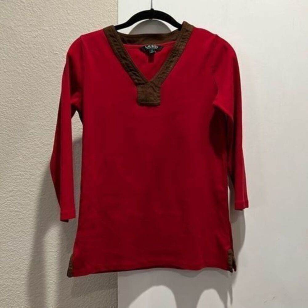 Ralph Lauren red v neck sweater